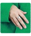 Plain Shape with Blink CZ Stone Silver Ring NSR-4041